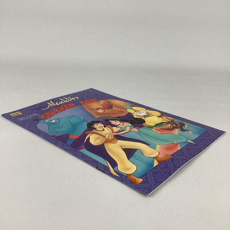 Disney Aladdin Sticker Fun Coloring Book Golden Vintage 1994 90s Genie ...