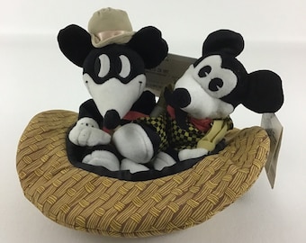 Disney Classic Comic Mickey Mouse Paar In Hut Plüsch Sitzsack Stofftier w Tags
