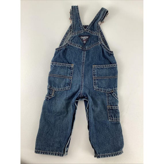 Vintage OshKosh B'gosh Sz 12mo Overalls Blue Denim To… - Gem