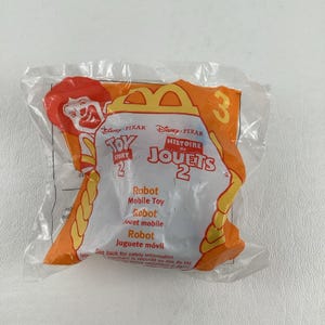 Figura de robot rodante McDonald&#39;s n.° 3 de Toy Story 2 de Disney Pixar, vintage de 1999