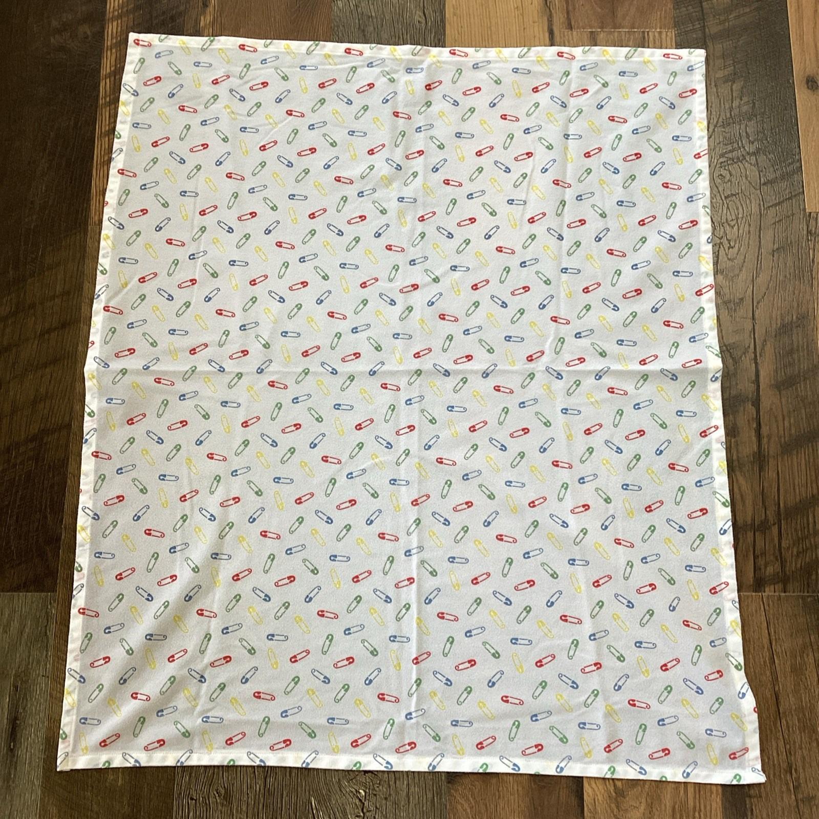 Vintage 90er Baby Wickeldecke Sicherheit Windel Sicherheitsnadel Bunt 100cmx32cm