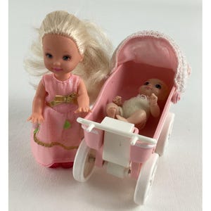 Barbie Rapunzel Kelly Tiny Steps Carrinho de bebê Carrinho de bebê Boneca infantil Mattel Toy