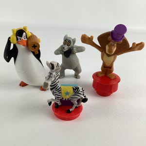 Madagascar McDonald's Happy Meal Toy Figure Lot Kowalski Alex Lion Marty Zebra
