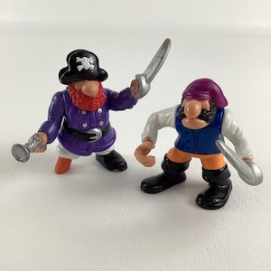 Fisher Price Great Adventures Pirates Purple Figures Captain Peg Leg Vintage 90s