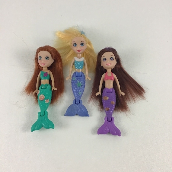 Polly Pocket Coloring Changing Mermaid Dolls 3pc Splashtopia Aqua