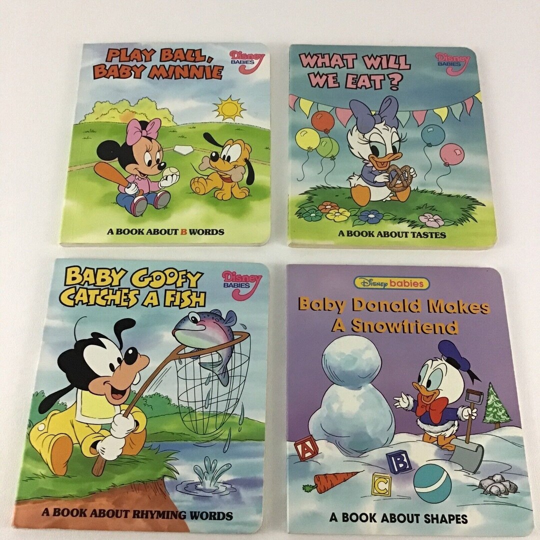 Disney Baby Board Book Lot Goofy Daisy Duck Minnie Mouse Donald Vintage