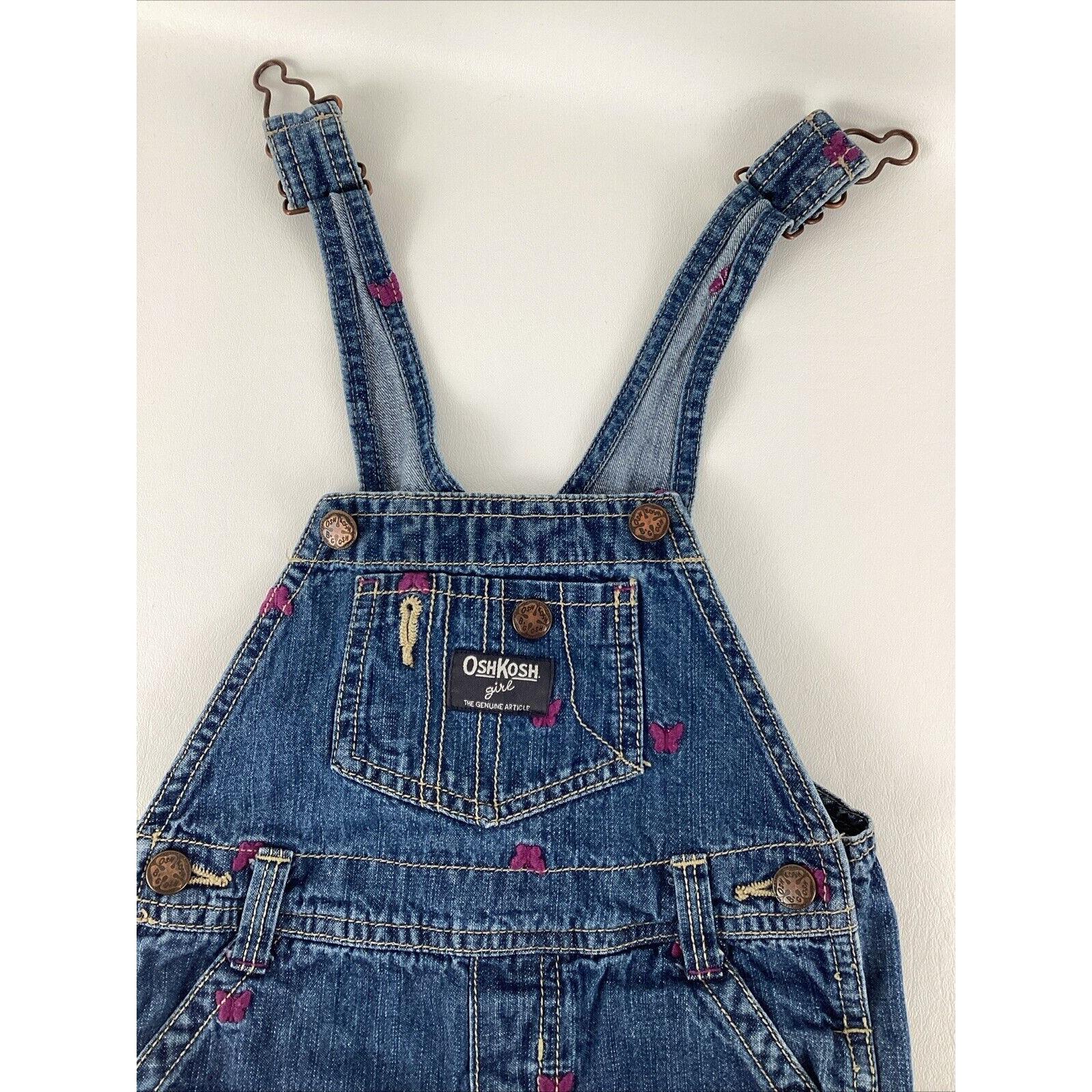 Vintage Oshkosh B'gosh Sz 18mo Overalls Denim Toddler Girls