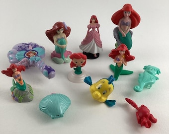 Disney Princess Little Mermaid Mixed Lot Figures Dolls Brush Flounder Sebastian