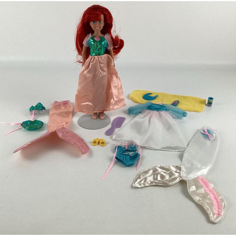 Die kleine Arielle Meerjungfrau Ariel 10"Puppe Mode Outfits Accessoires Lot Vintage 1991 Tyco Bild 2