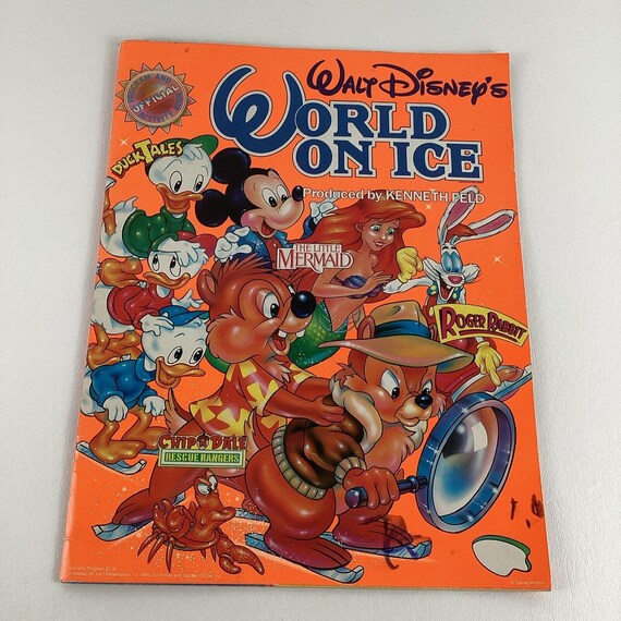 Disney World on Ice 1990 Souvenir Program Activity Book Chip Dale