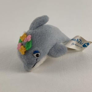 Sea World Theme Park Souvenir Dolphin 4&quot; Plush Stuffed Animal Toy Vintage 90s