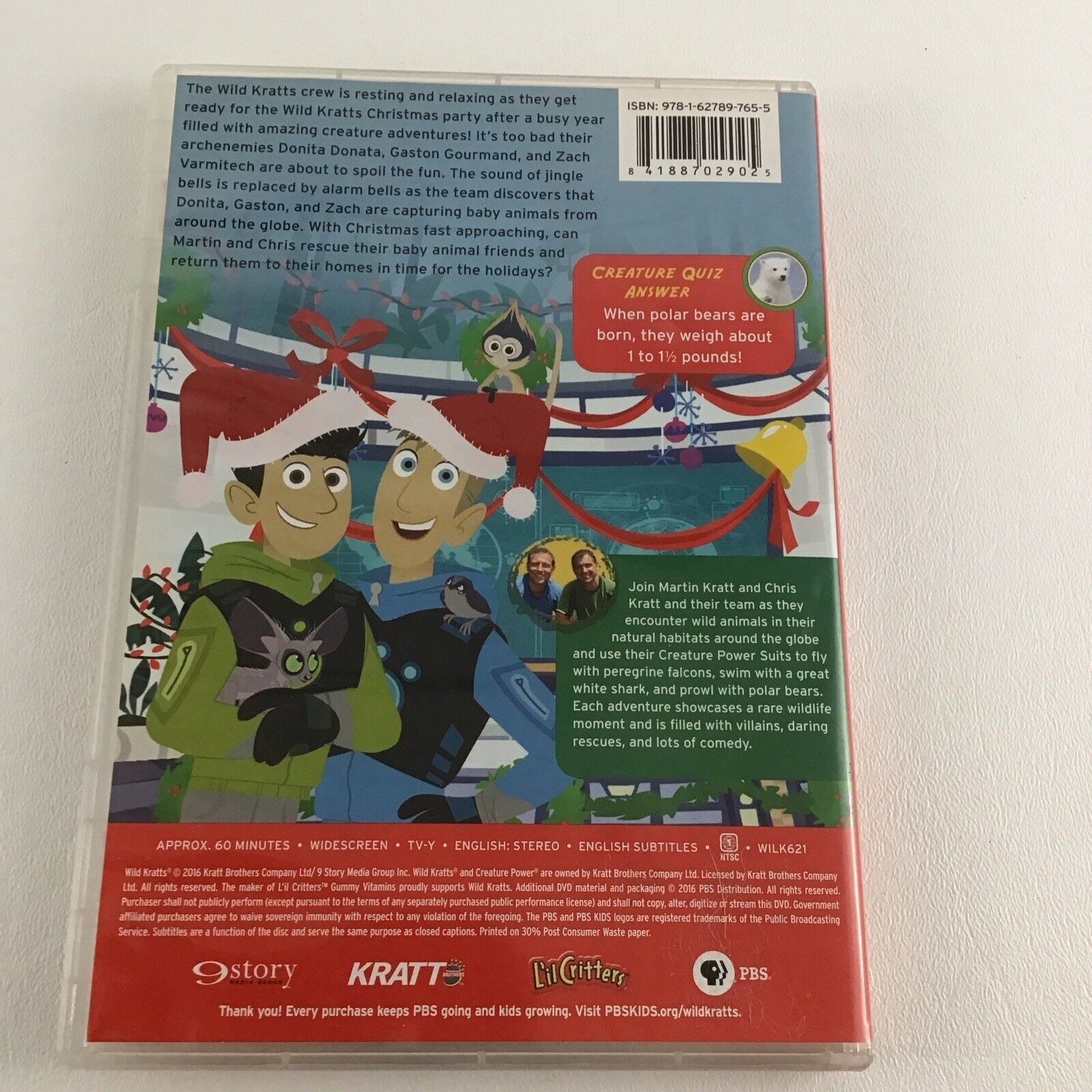 PBS Kids Wild Kratts DVD A Creature Christmas Fun Filled