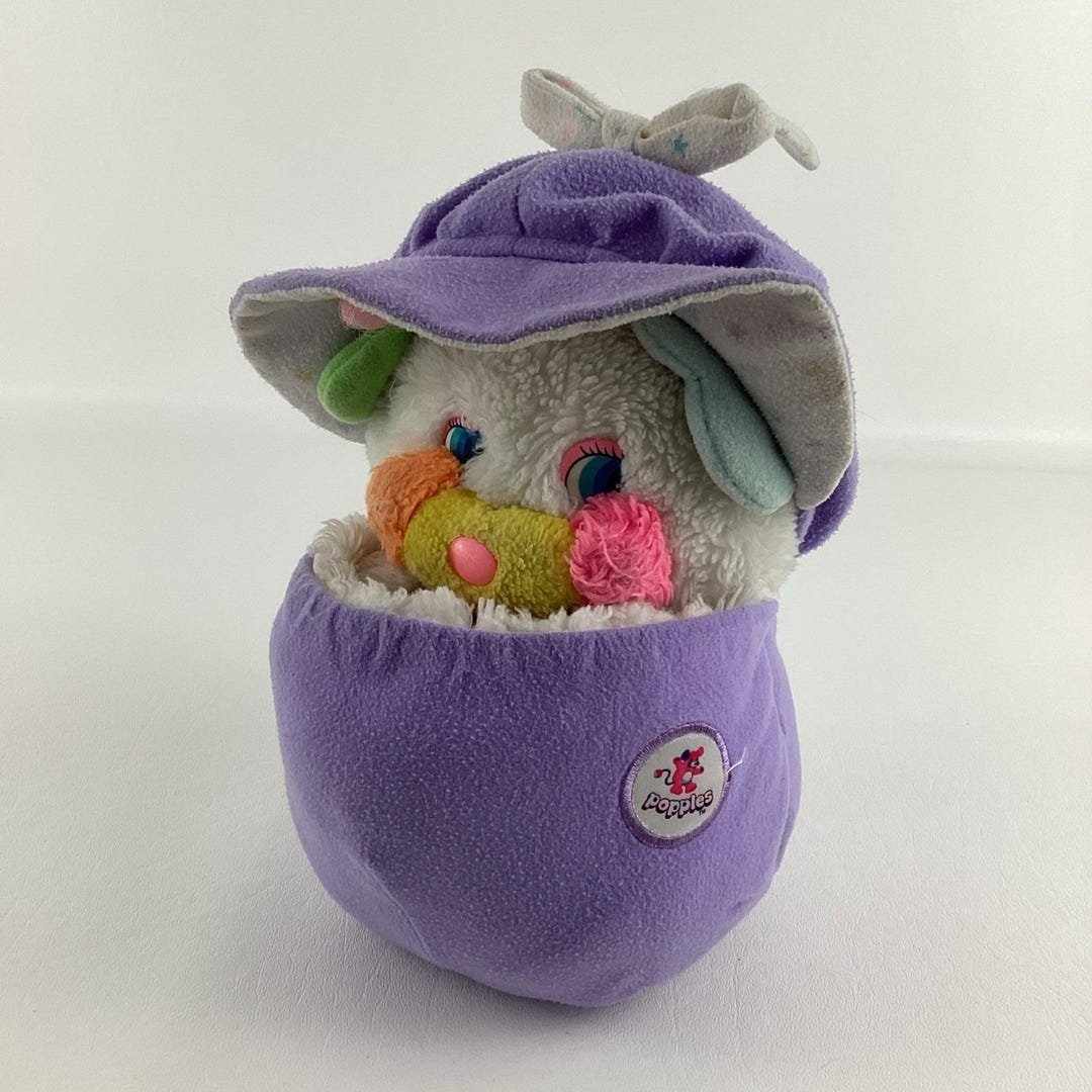 Peluche Popples Bibsy Baby Popple - Mattel 1987 - NEUVE Sous Emballage D'origine