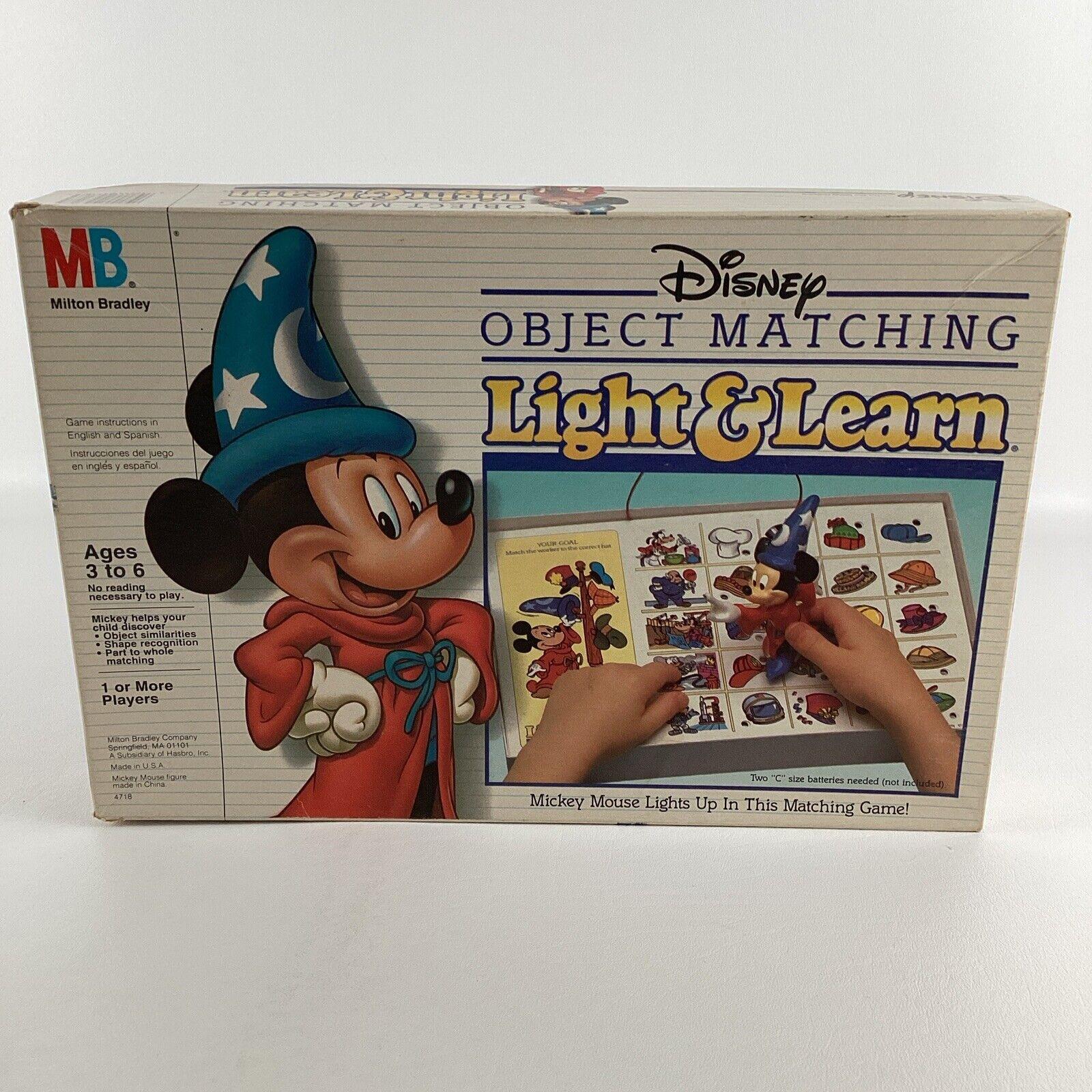 Disney Mickey Mouse Object Matching Game Light & Learn MB Vintage