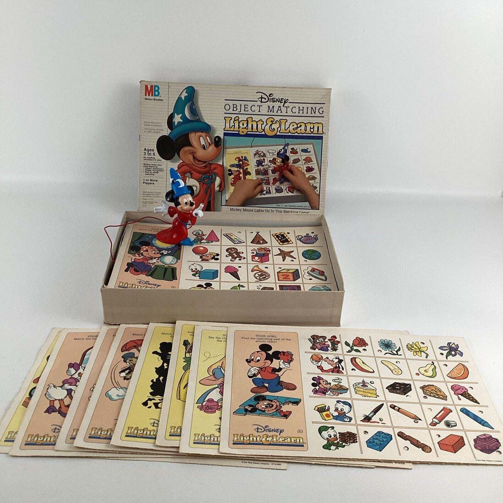 Disney Mickey Mouse Object Matching Game Light & Learn MB Vintage