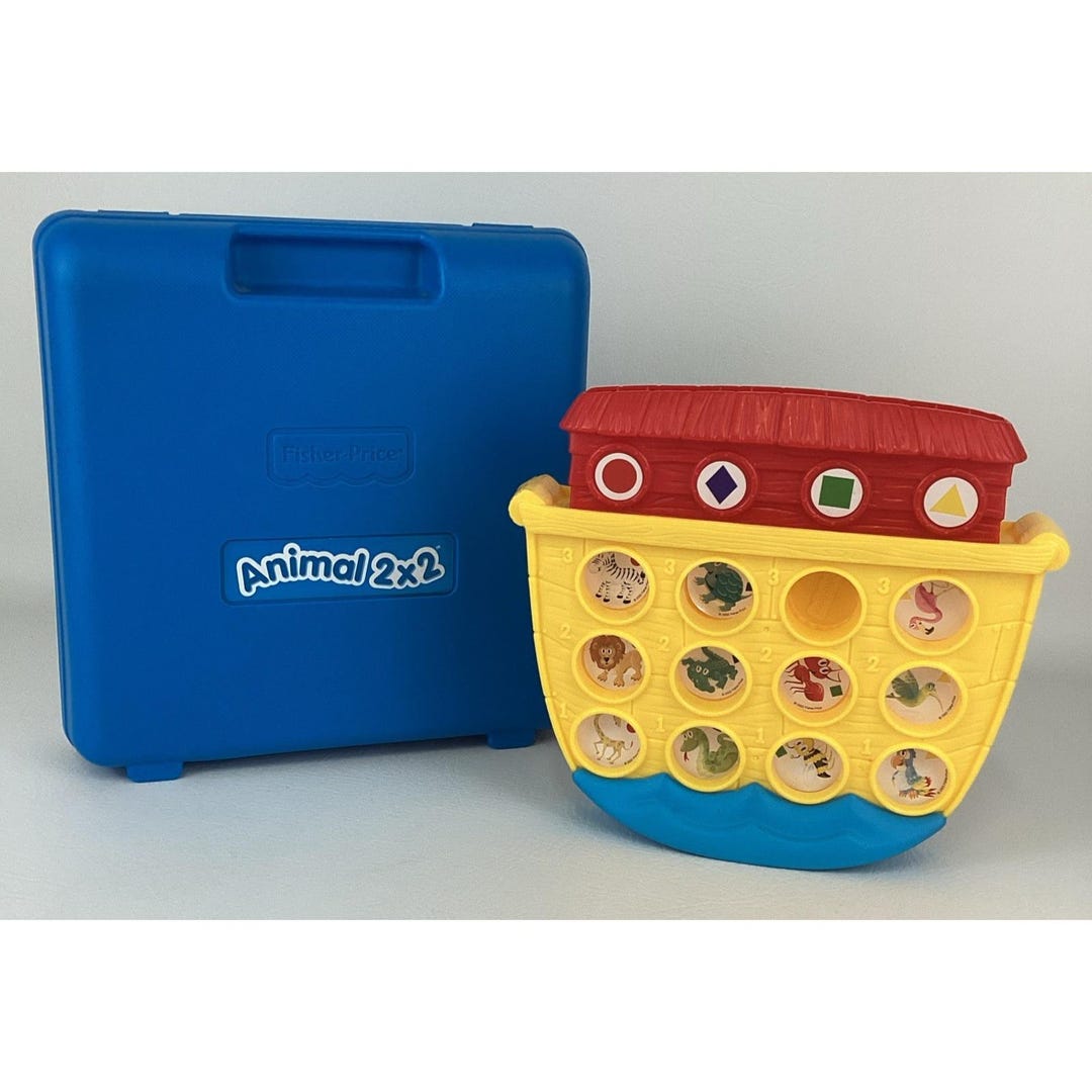 Fisher Price Animals 2x2 Preschool Game Learn Shapes Animals