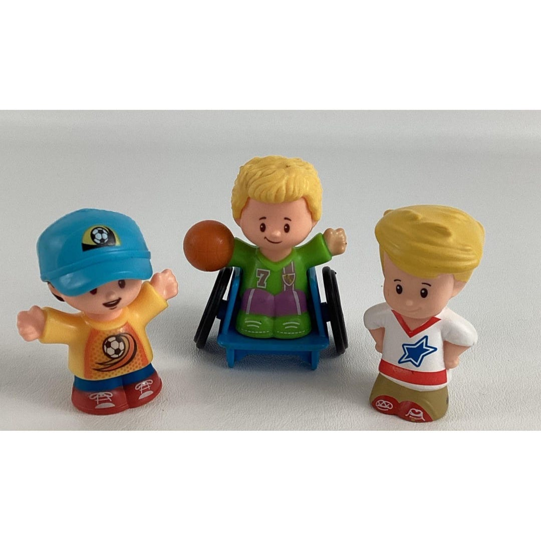 スポーツトイ・アクショントイ Little Fisher Price Little People Athlete Boy Figure Sports Wheelchair
