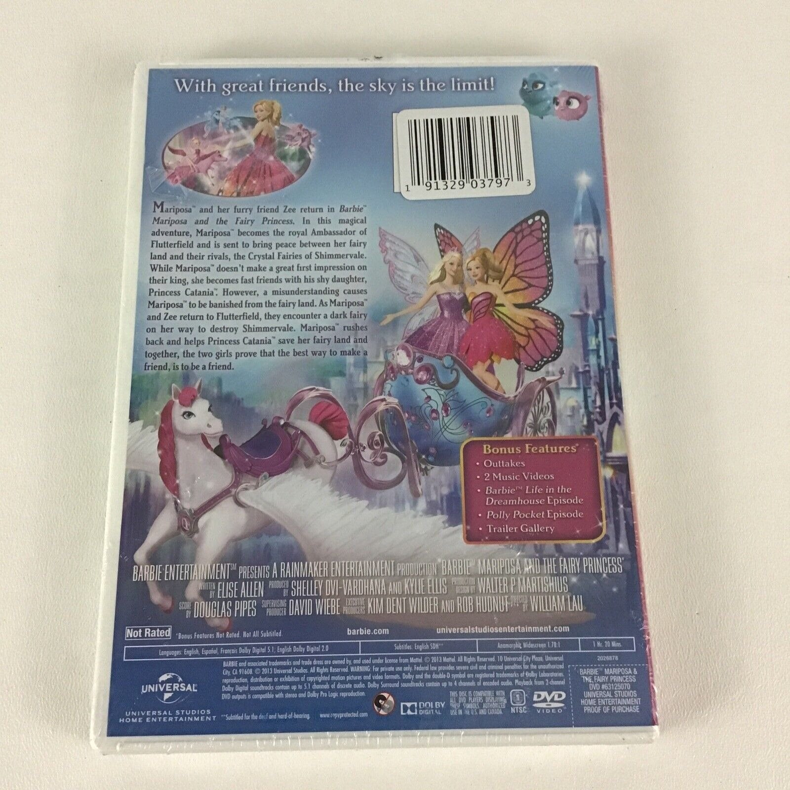 Male fly eksplosion Barbie DVD Mariposa & the Fairy Princess Movie Bonus Features - Etsy
