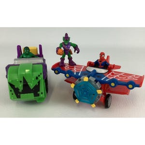 Marvel Super Hero Adventure Figuren Bundle Lot Spider-Man Flugzeug Hulk LKW Goblin