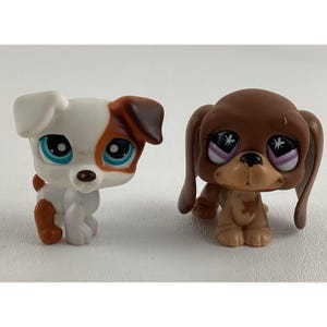 Littlest Pet Shop Bobblehead Animal Puppy Dog Figures Basset Hound Jack Russell