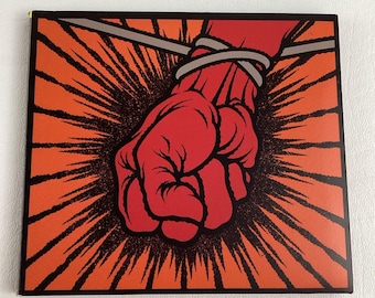 Conjunto de 2 discos de música de Metallica St. Anger, libro de letras, hard rock, Elektra Vintage