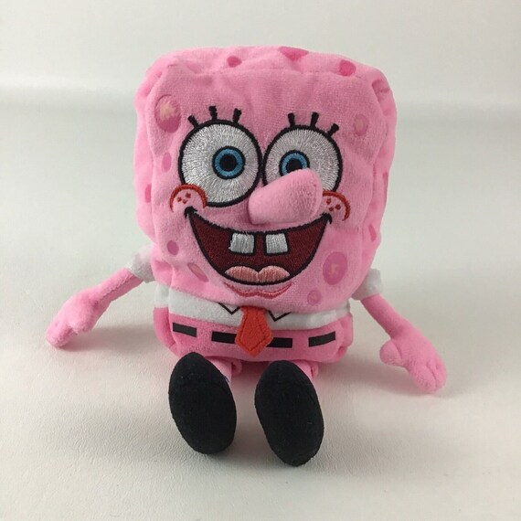 TY Spongebob Squarepants Pink Breast Cancer Plush Bean Bag Etsy