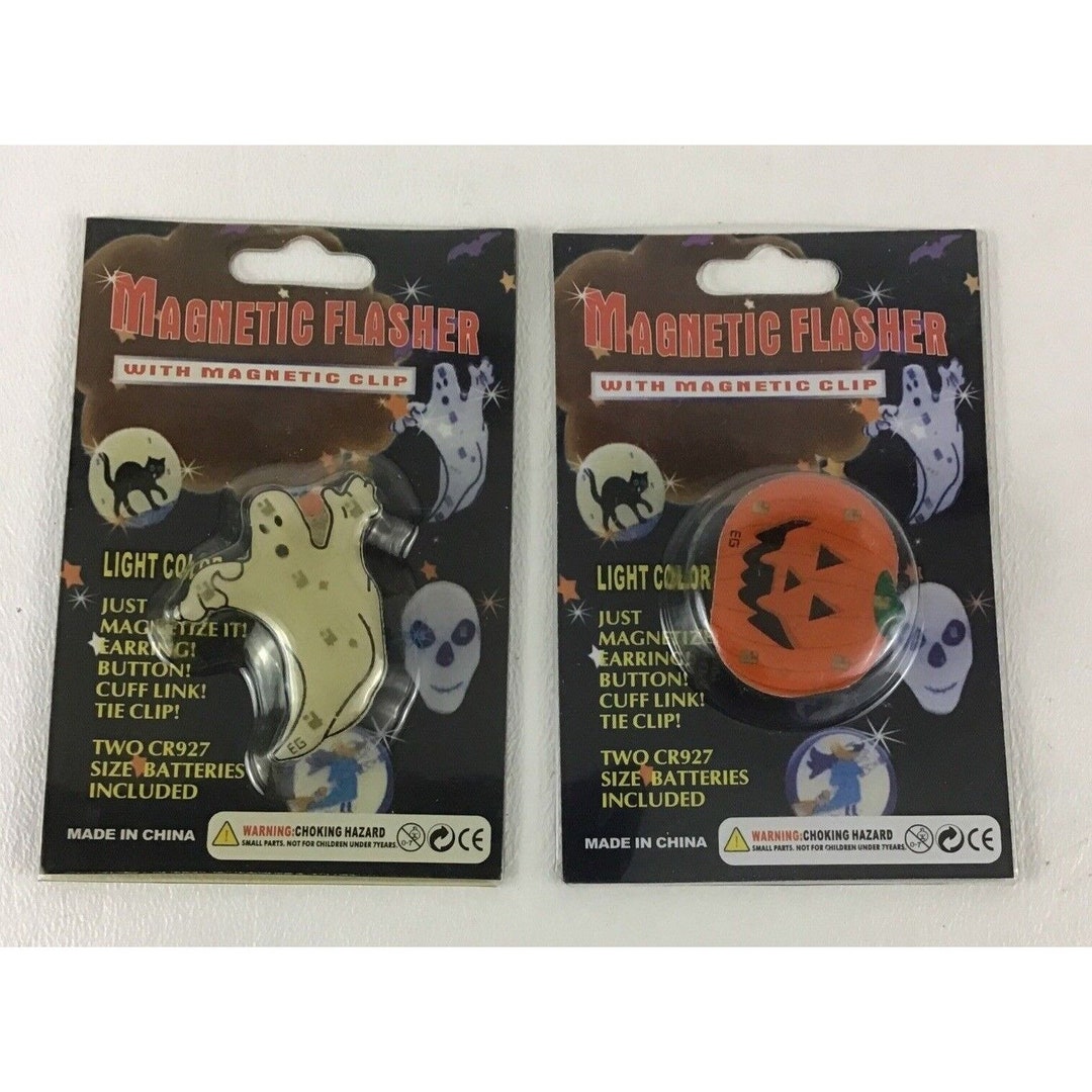 Halloween Flashers Light up Pins Ghost Jack O Lantern