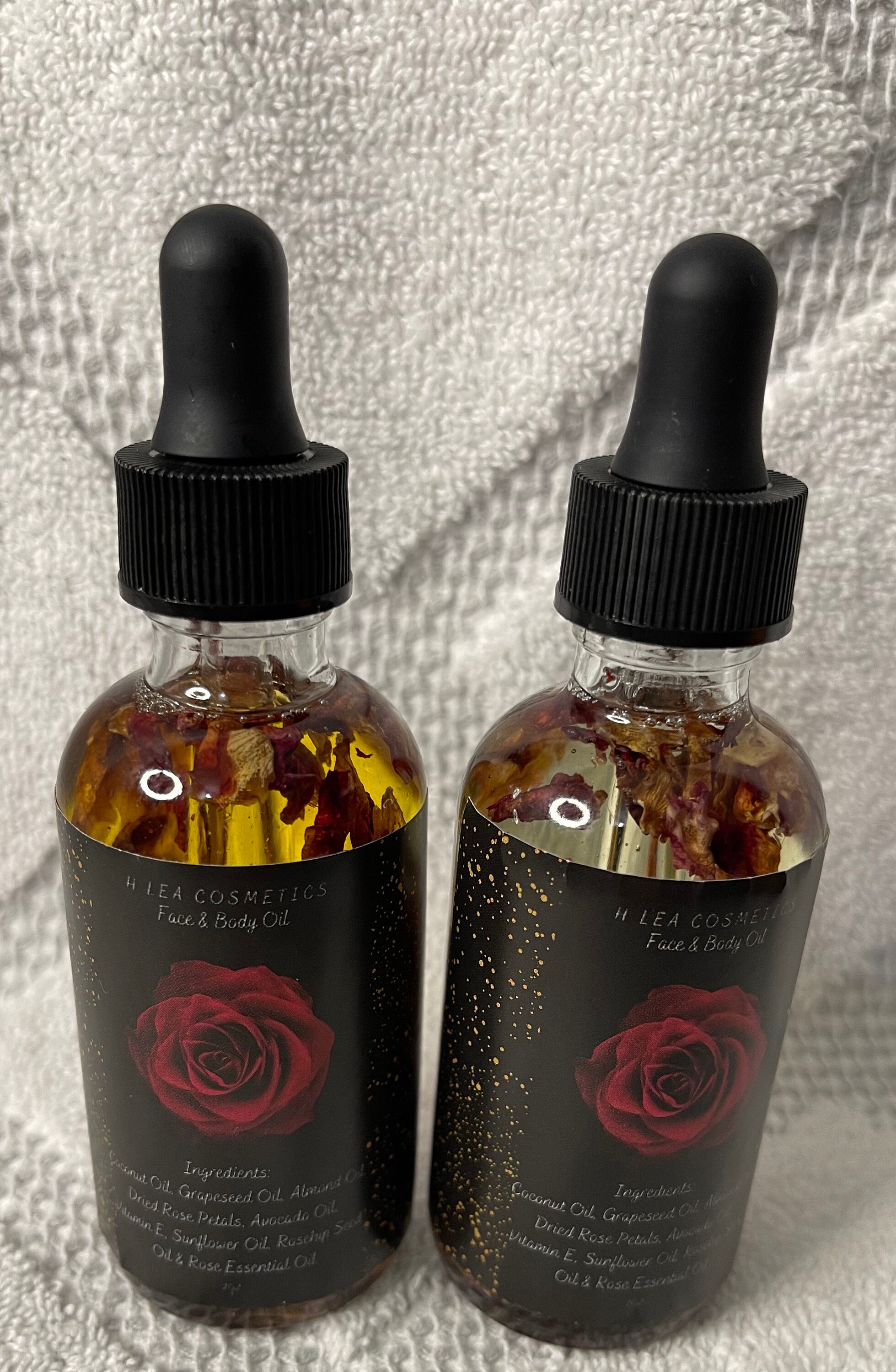 2oz & 4oz Infused Rose Oil for face and body. Scented with Etsy