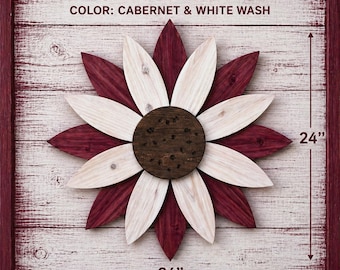 Handmade Wooden Flower Wall Decor, Rustic Farmhouse Style