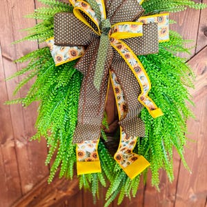 Beaded Grass Wreath,  Button Fern Wreath, Greenery Wreath, Seasonal Wreath, Front Door Wreath Year round Wreath Versatile button fern Wreath