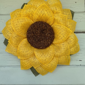Sunflower Wreath for Front Door Home or Office  Gift  Floral Decor Rustic Farmhouse Style Wall Hanging for everyday