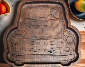 Walnut Catch-All Tray: Classic Pickup Truck Design