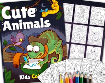 Download Animal Coloring Book Etsy