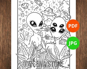 Download Weed Coloring Page Etsy