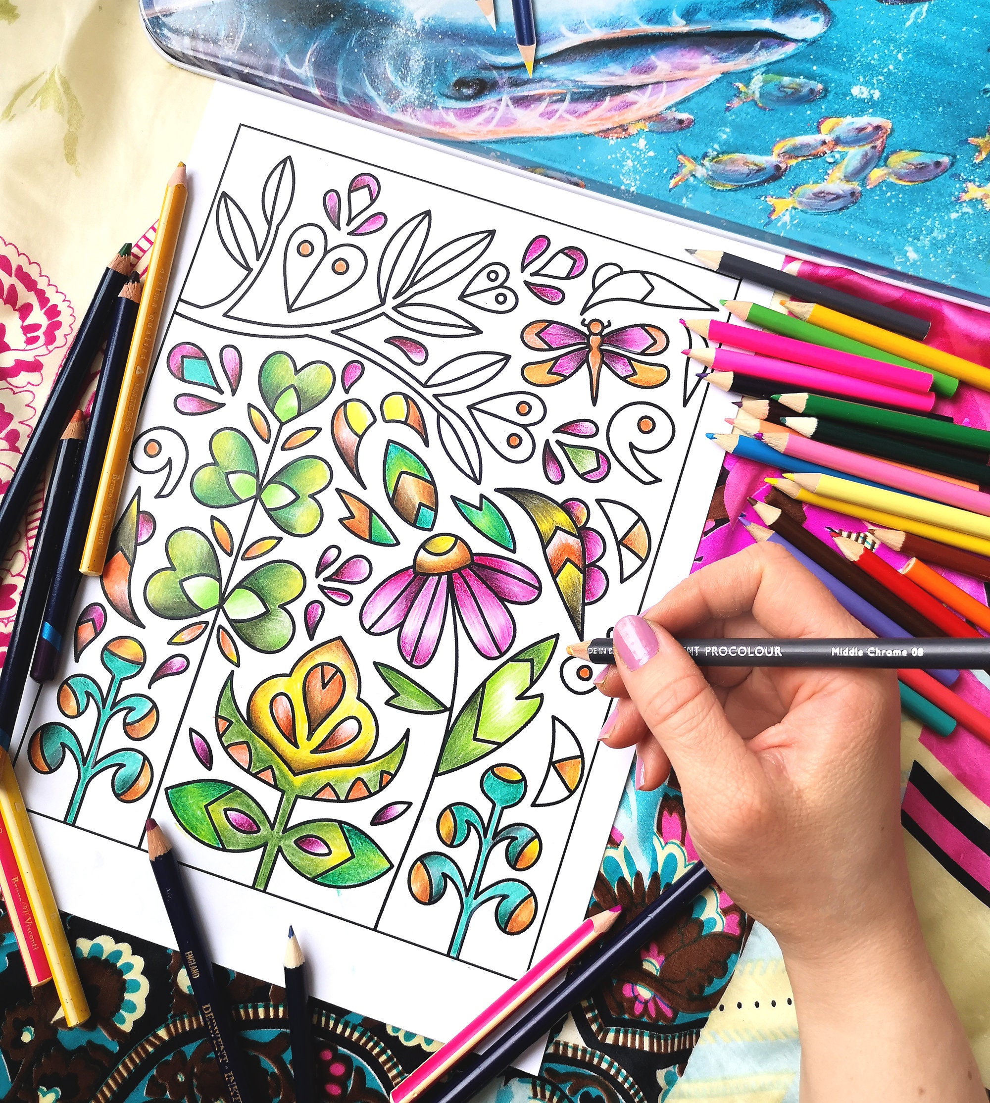 Adult Coloring Book 50 Easy Coloring Pages Easy Coloring | Etsy