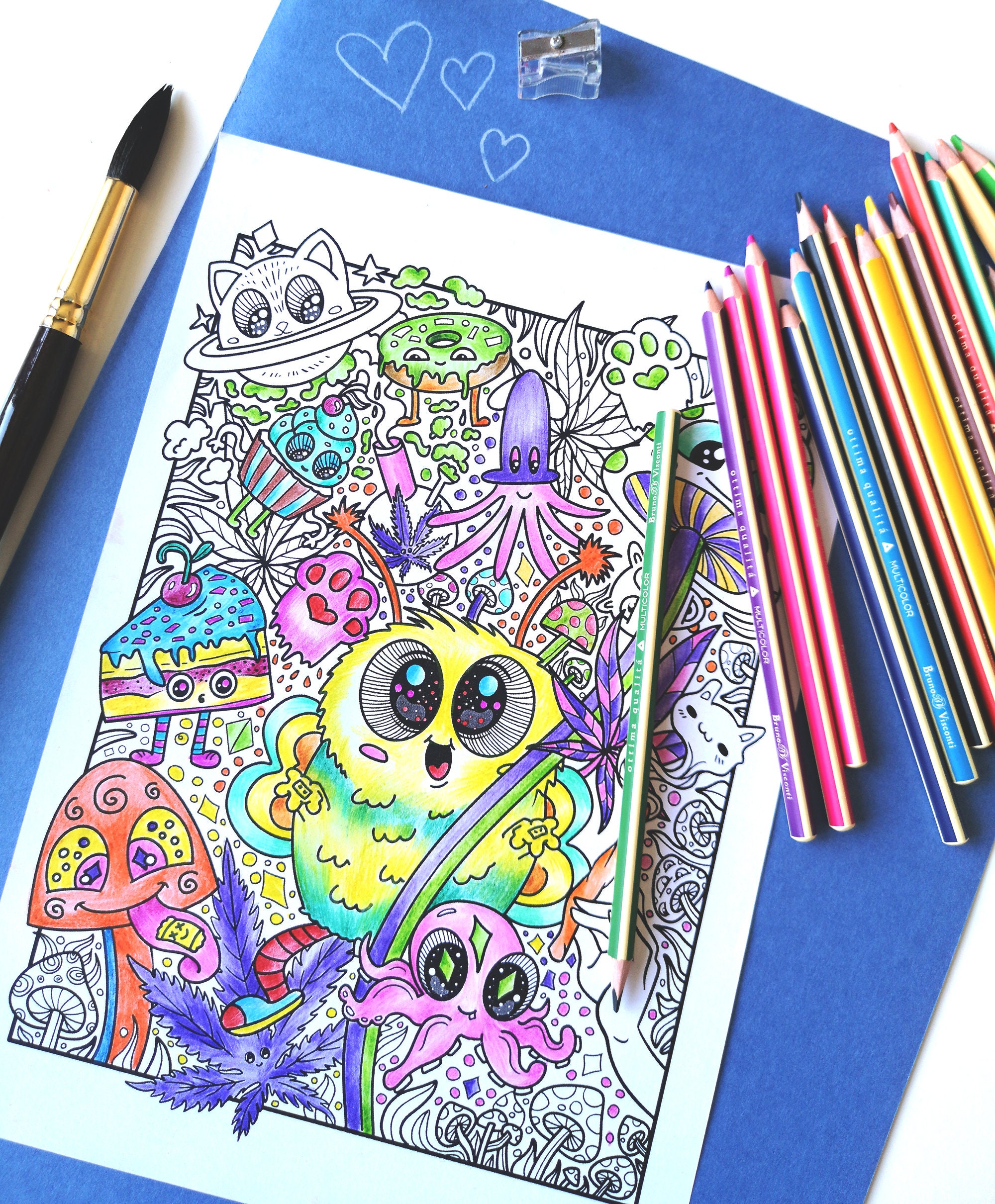Stoner Coloring Page Adult Coloring Pages Trippy Coloring | Etsy