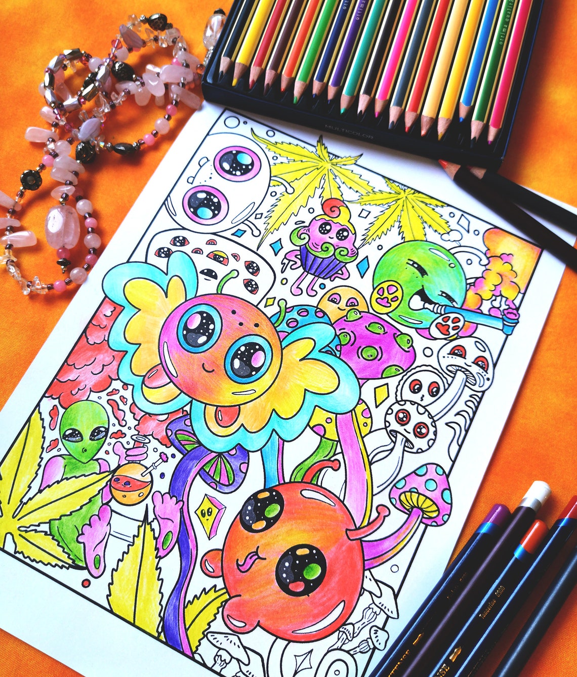 Stoner Coloring Page Adult Coloring Pages Trippy Coloring | Etsy