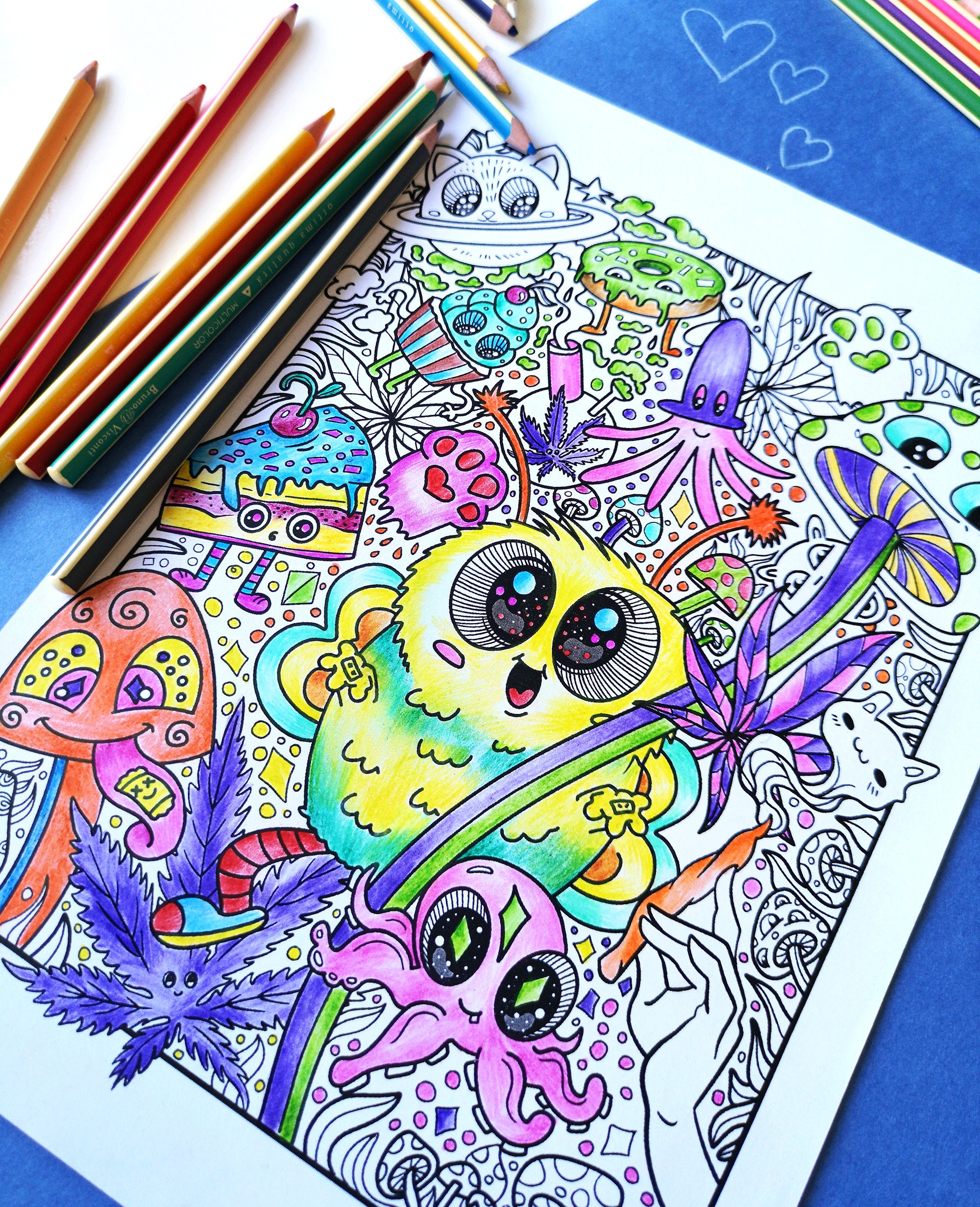 Stoner Coloring Page Adult Coloring Pages Trippy Coloring | Etsy