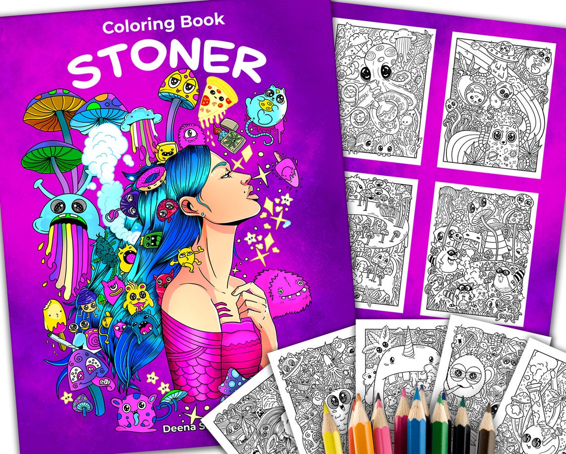 Adult Coloring Book 25 Stoner Coloring Pages Stoner | Etsy