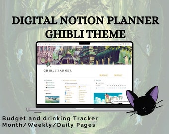Template Notion Ghibli Theme - To-Do Lists, Drink Tracker, Budget Tracker, Calendars