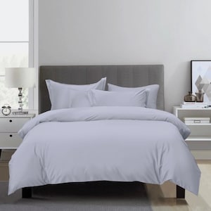 KUARTO Tencel Lyocell Duvet Set - Light Gray - Solid