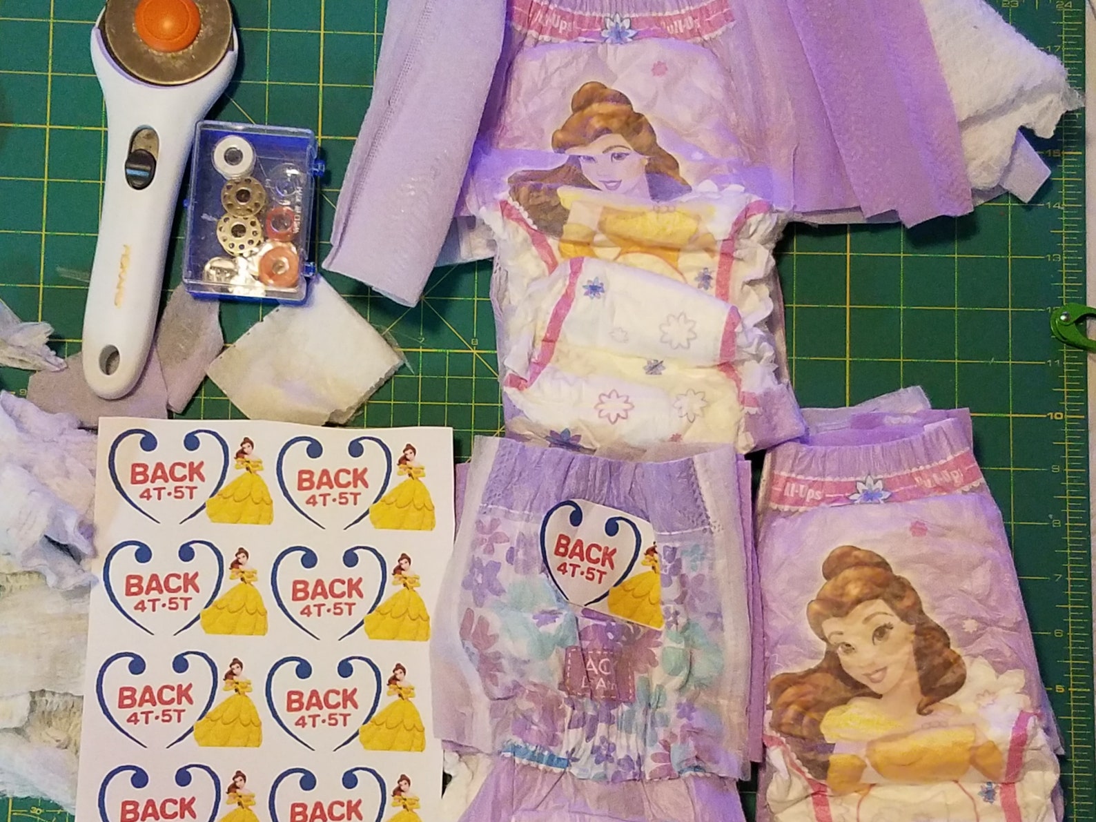 Lot of 3 Disney Princess Belle Upsized ABDL Disposable Etsy