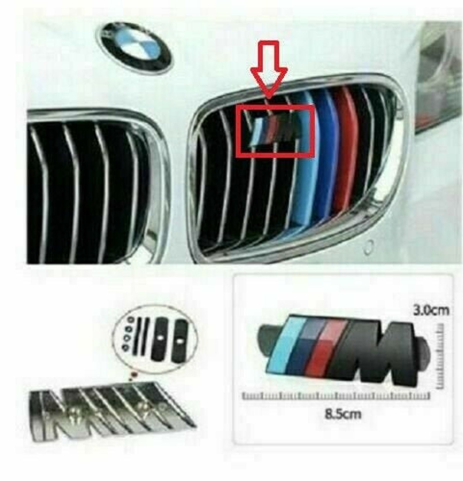 BMW M Badge Grille Grille Logo Front Black Tuning Sport Etsy