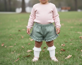 Josey Ruffle Shorts PDF Sewing Pattern: Girls Sizes 0m-6y