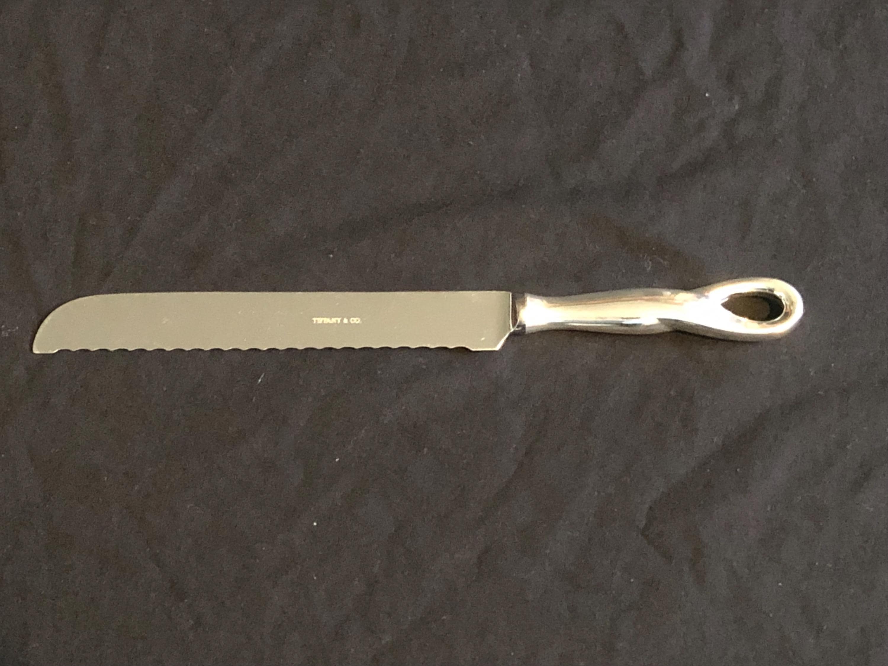 Tiffany Solid Silver Bread Knife Designed by Elisa Peretti Circa
