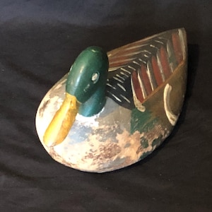 Señuelo de madera vintage de pato