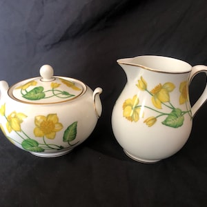 Wedgwood Kingcup Sugar Bowl & Milk Jug (W4050) Great Condition