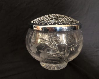 STUART Crystal スチュアート ローズボウル 花瓶 STUART Crystal