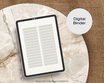 Natural Fiber Look Digital 30 Subject Binder | Notebook | Hyperlinked PDF | Blank Pages | Goodnotes | Notability | Modern | Minimalist