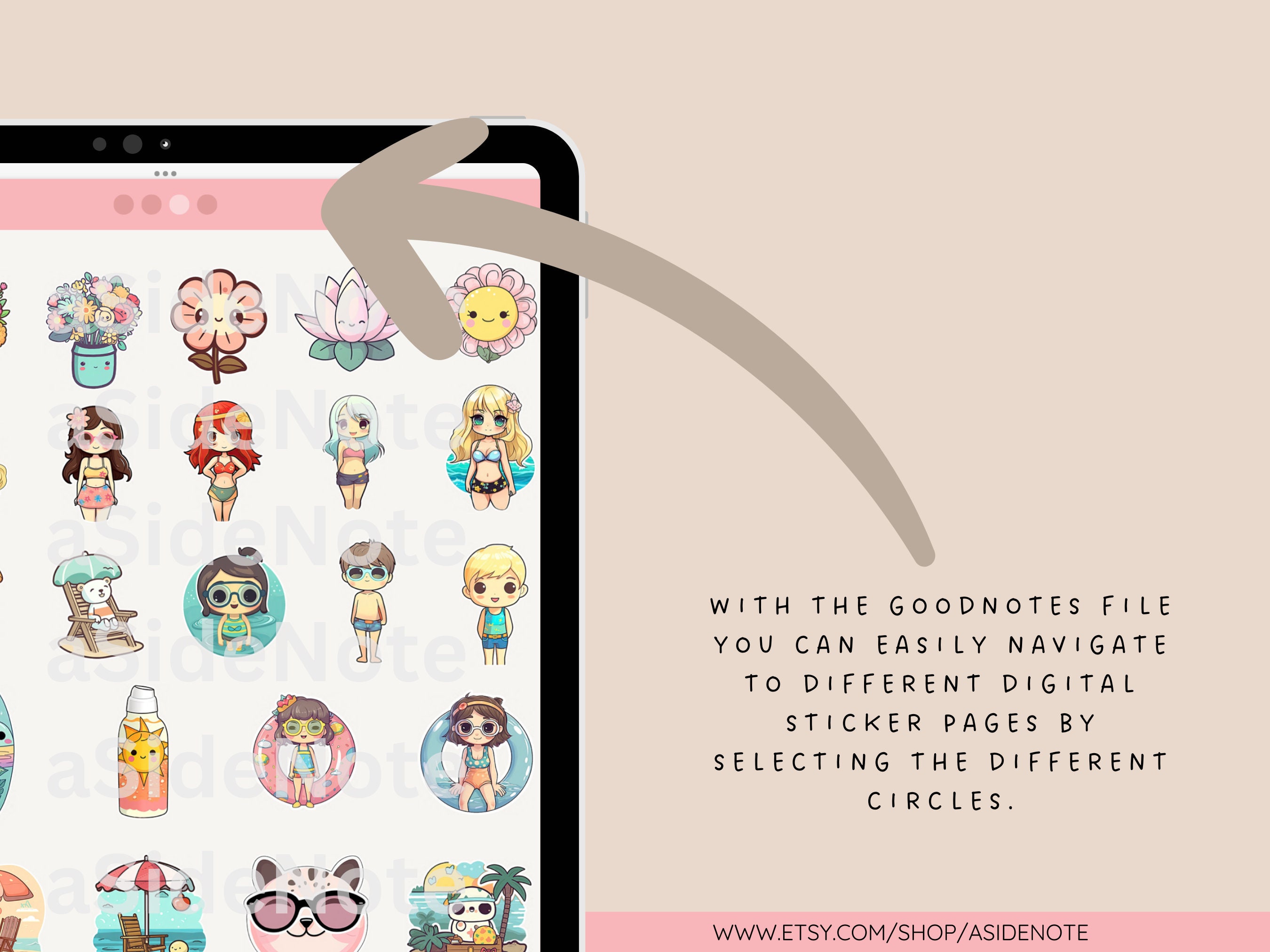 Kawaii Travel and Nature Collection Digital Planner Stickers ...